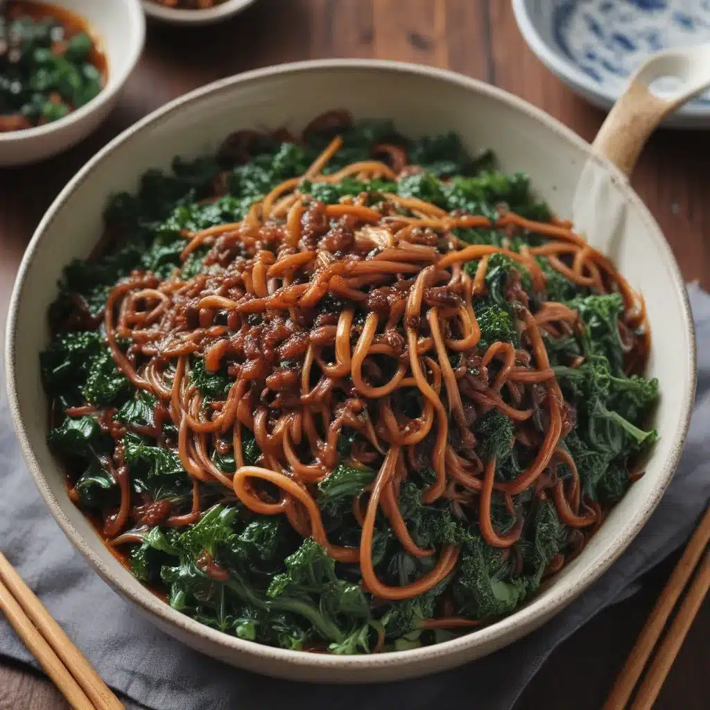 Give Jjajangmyun the Crunch Factor with Kale