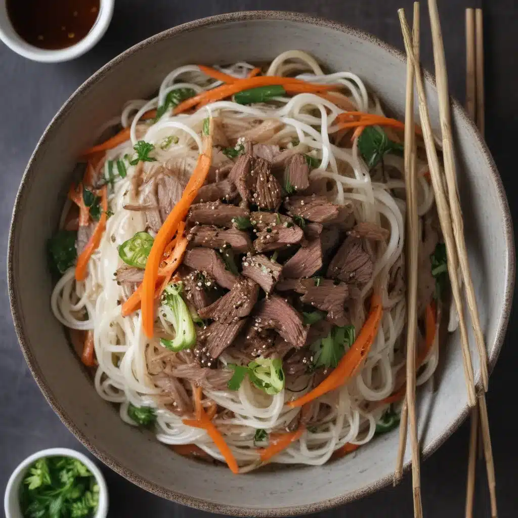 Japchae: Glass Noodles with Beef and Vegetables