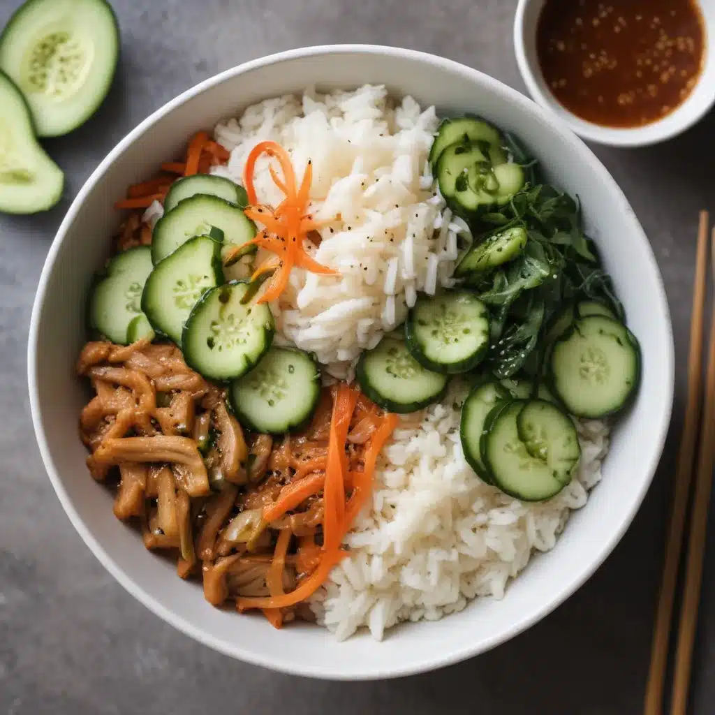 Rice Bowl Gets a Boost with Quick Cucumber Kimchi